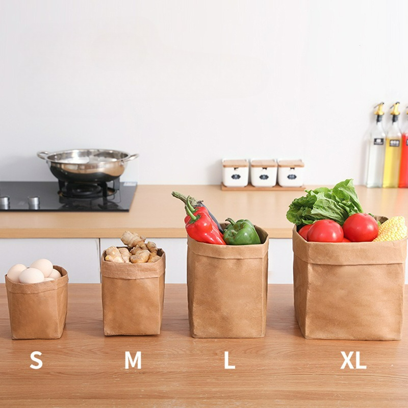 Food Storage Net - Kraft Paper Bag Washable Paper Storage