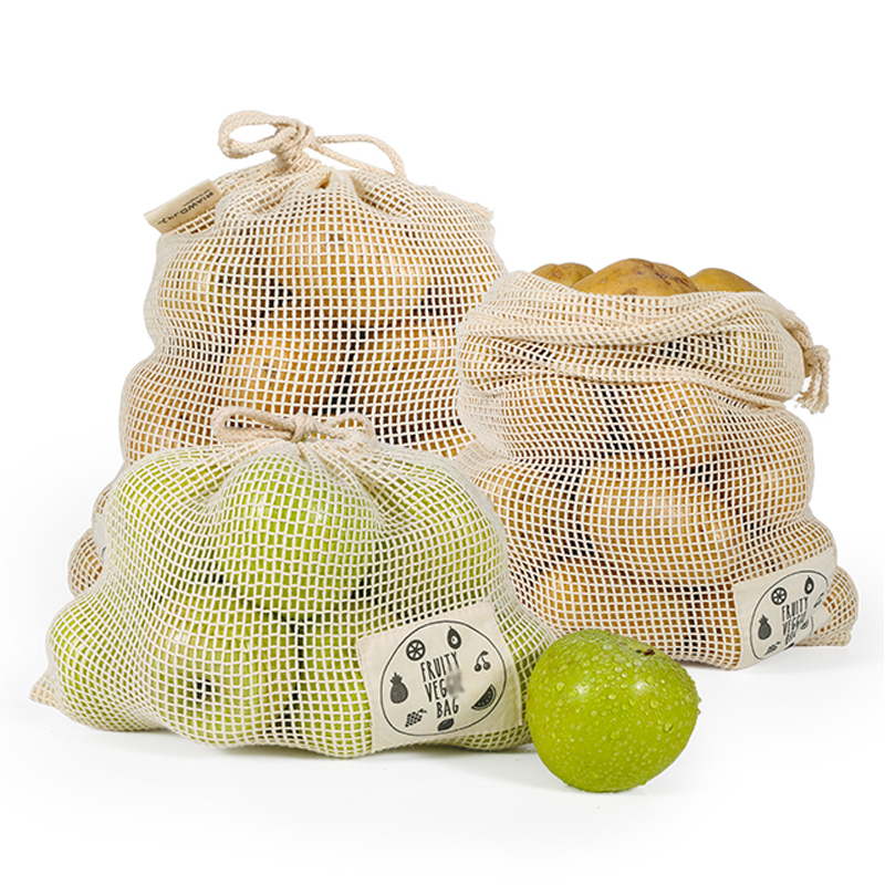 Food Storage Net - 6/10 Packs Organic Cotton Reusable Produce