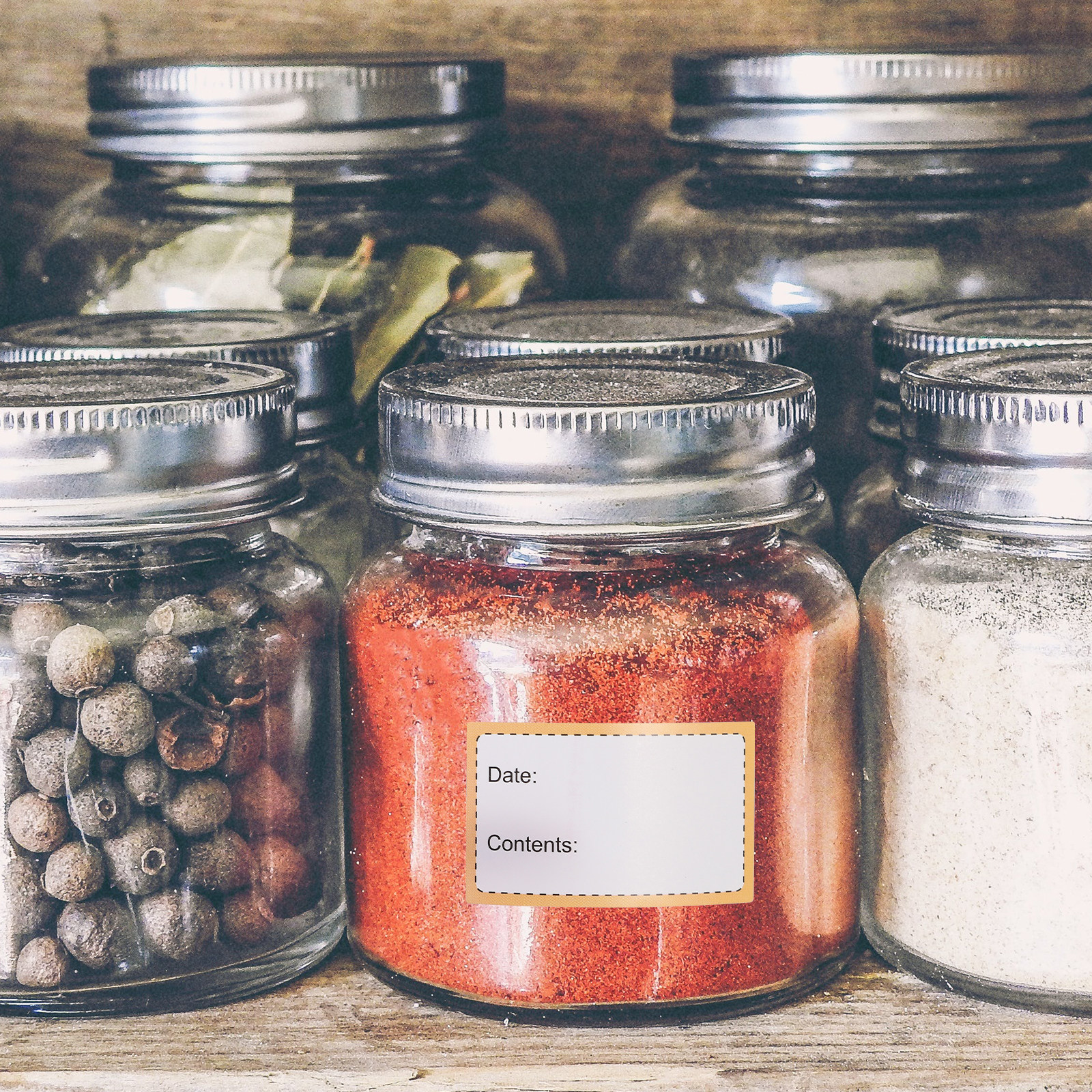 Food Storage Jar Labels - 2 Rolls File Identification Stickers Removable