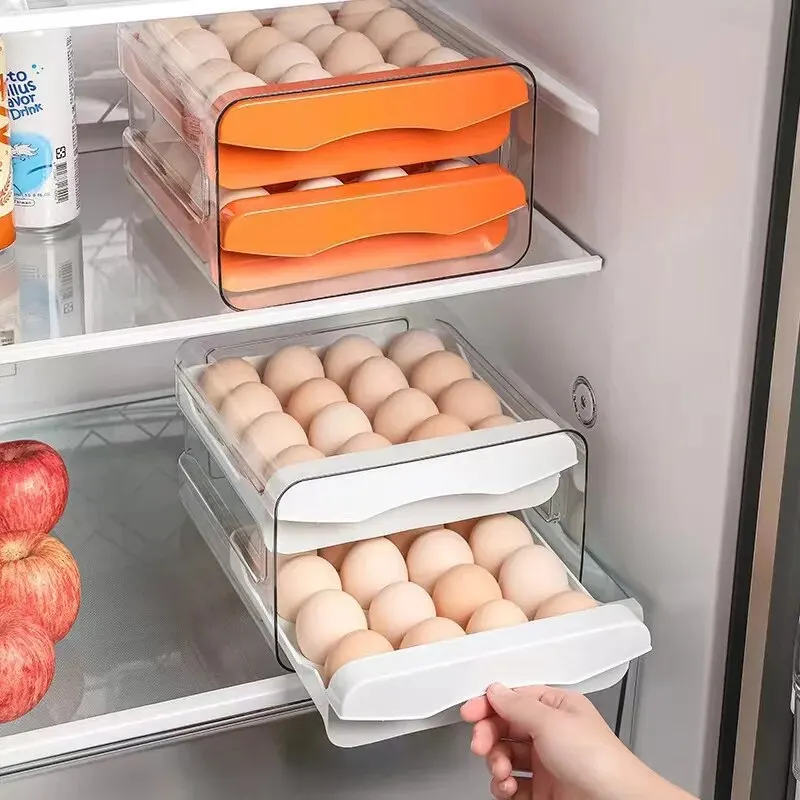 Food Storage Without Plastic - Double-layer Capacity Pull-out Drawer Egg Storage