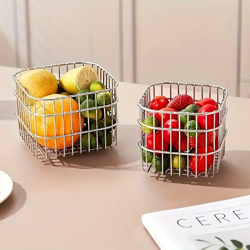 Food Storage Net - Desktop Square Storage Basket Stainless Steel