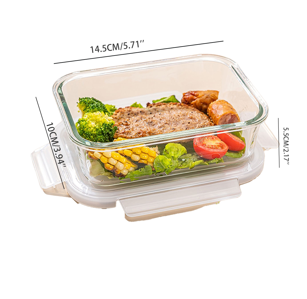 Food Storage Glass Box - High Borosilicate Glass Lunch Box with