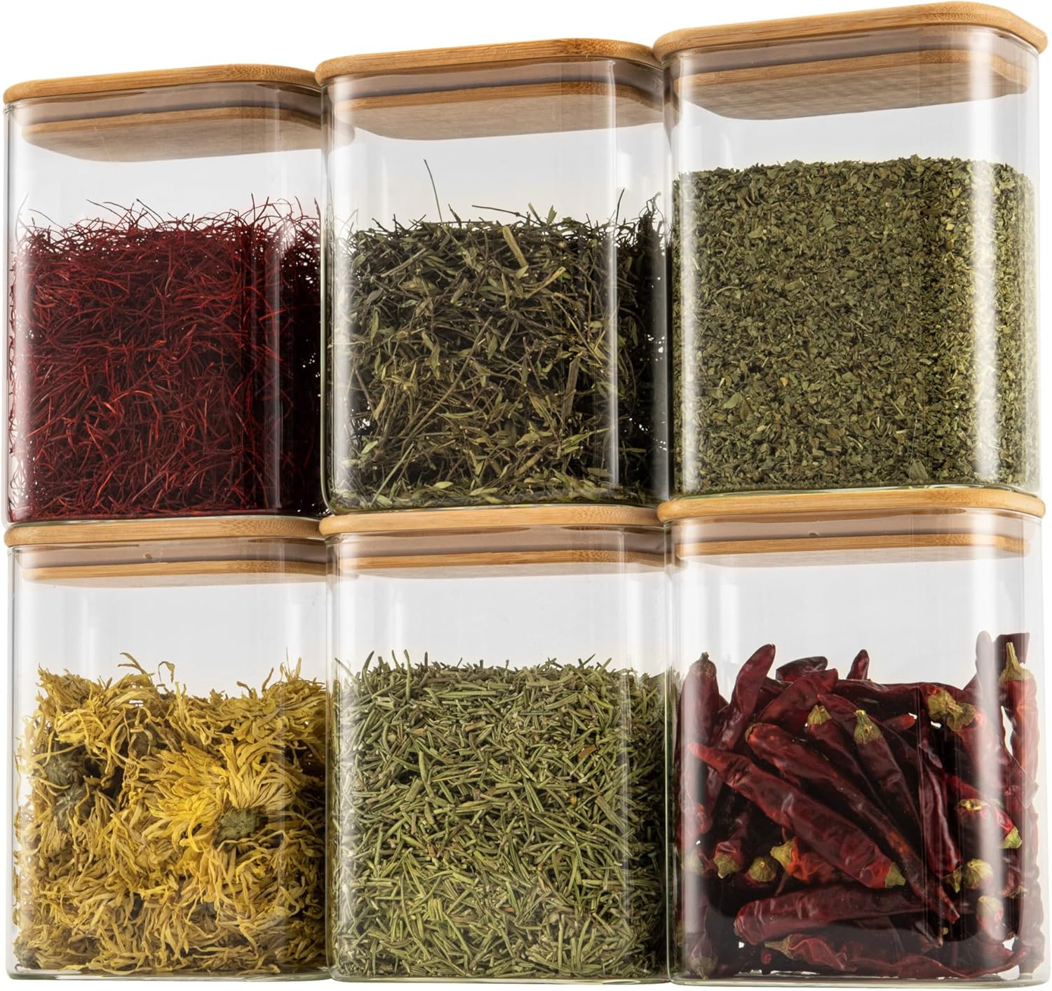 Food Storage Glass Set - 37oz Rectangle Airtight Glass Storage Containers