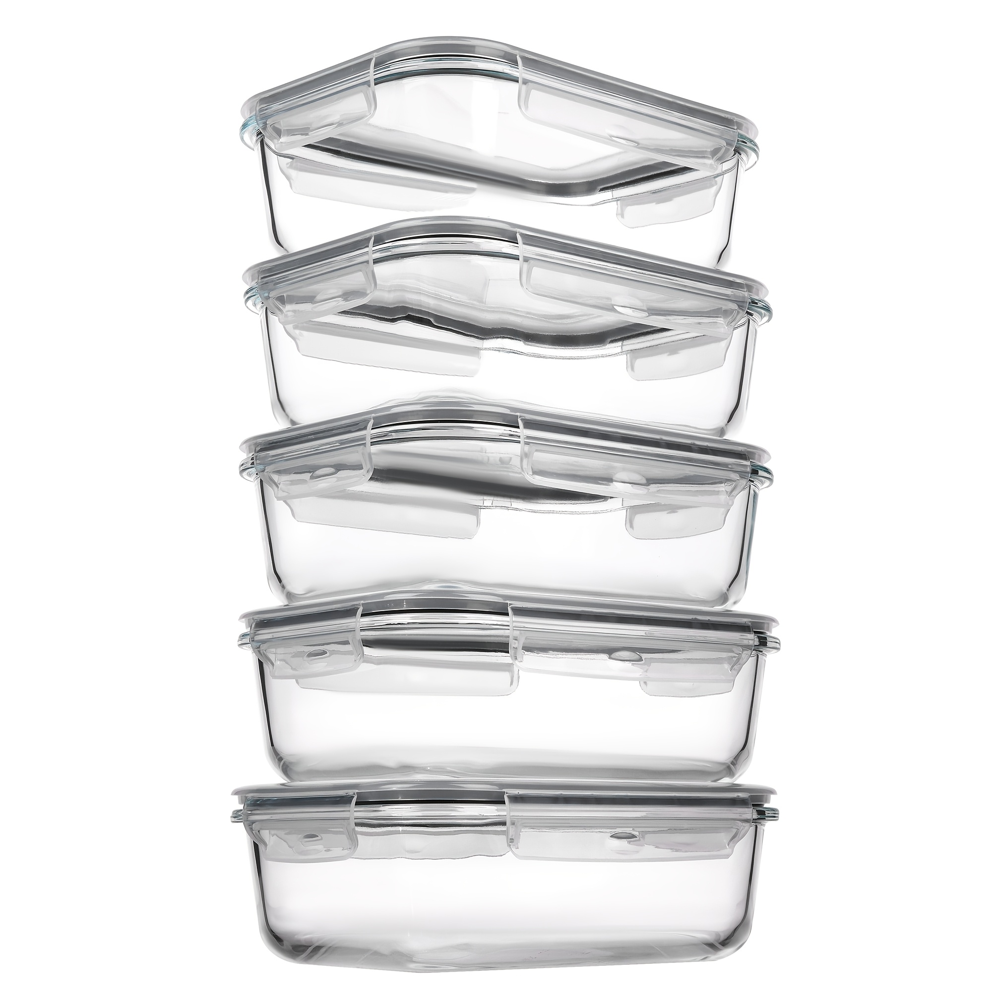 Food Storage Glass Set - Vtopmart 5 Pack 35oz Glass Food