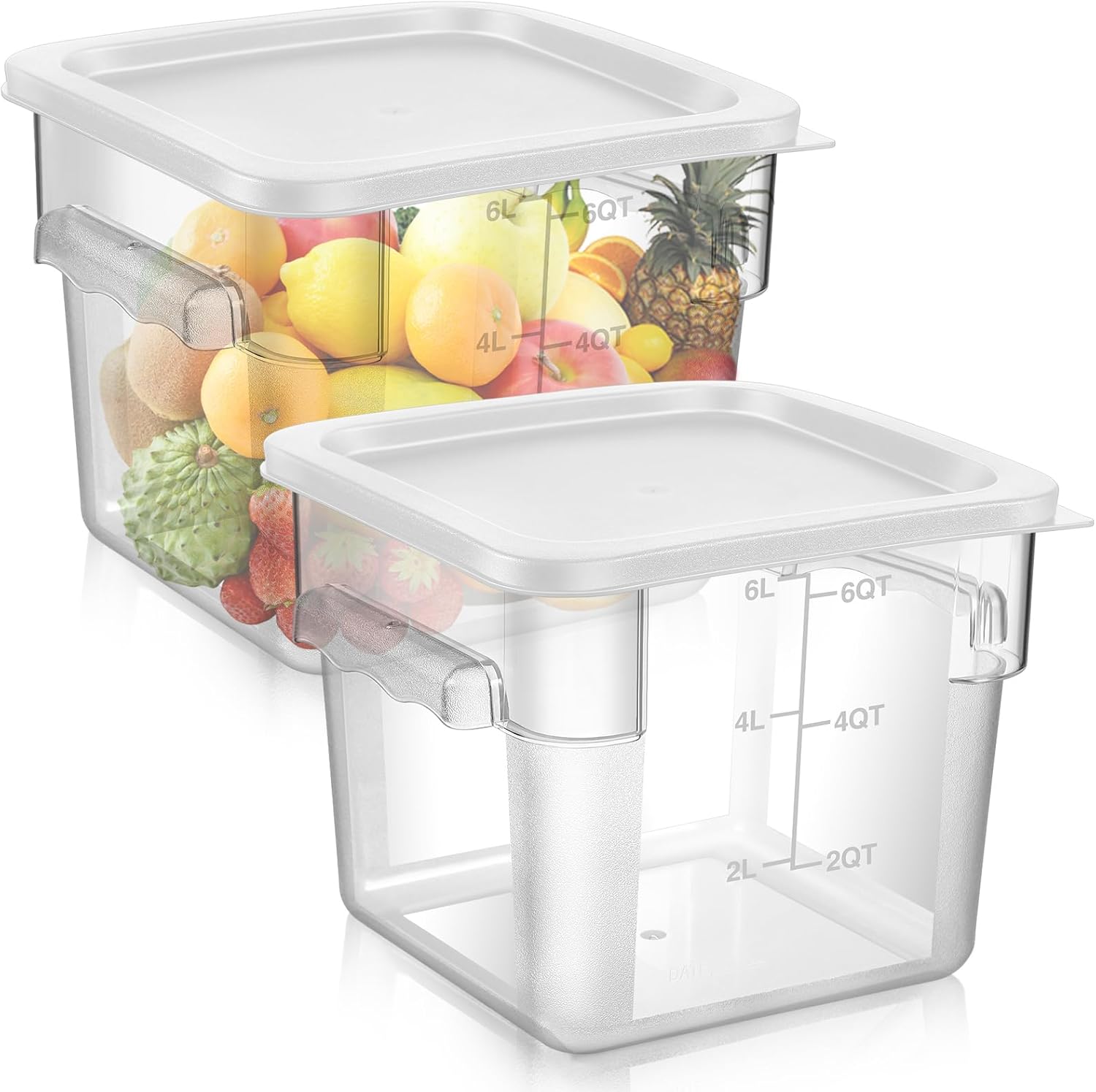 Food Storage Square Containers - 2 Pieces Square Food Storage Containers