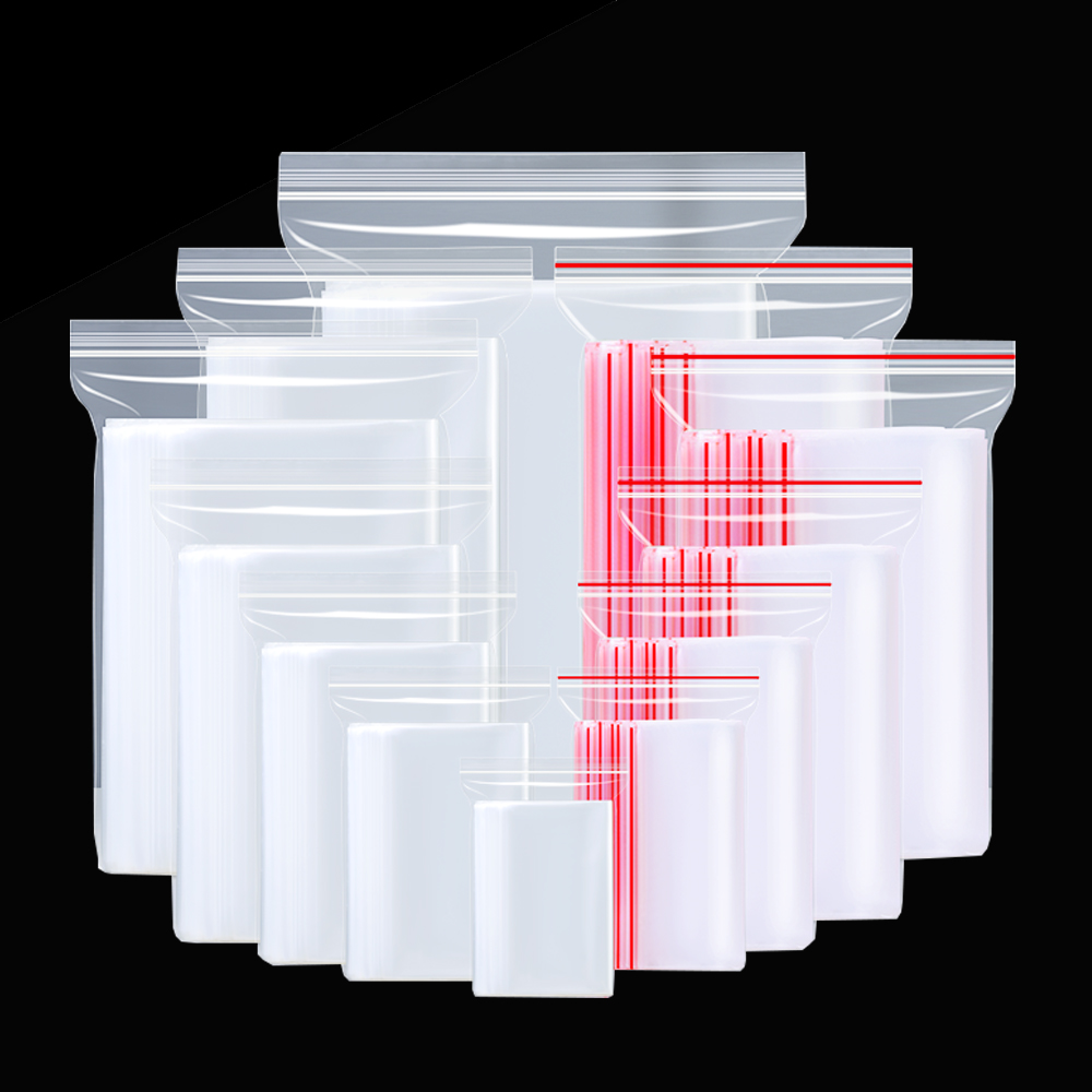 Food Storage Zipper - 100PCS 0.05mm Thickness Transparent Resealable Zipper