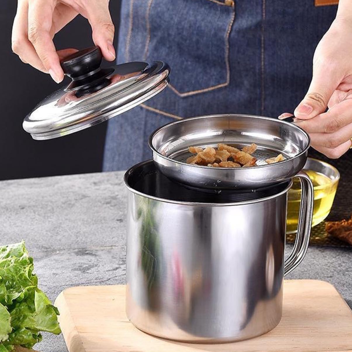 Herb Keeper Container - Bacon Grease Container Kitchen Oil Container