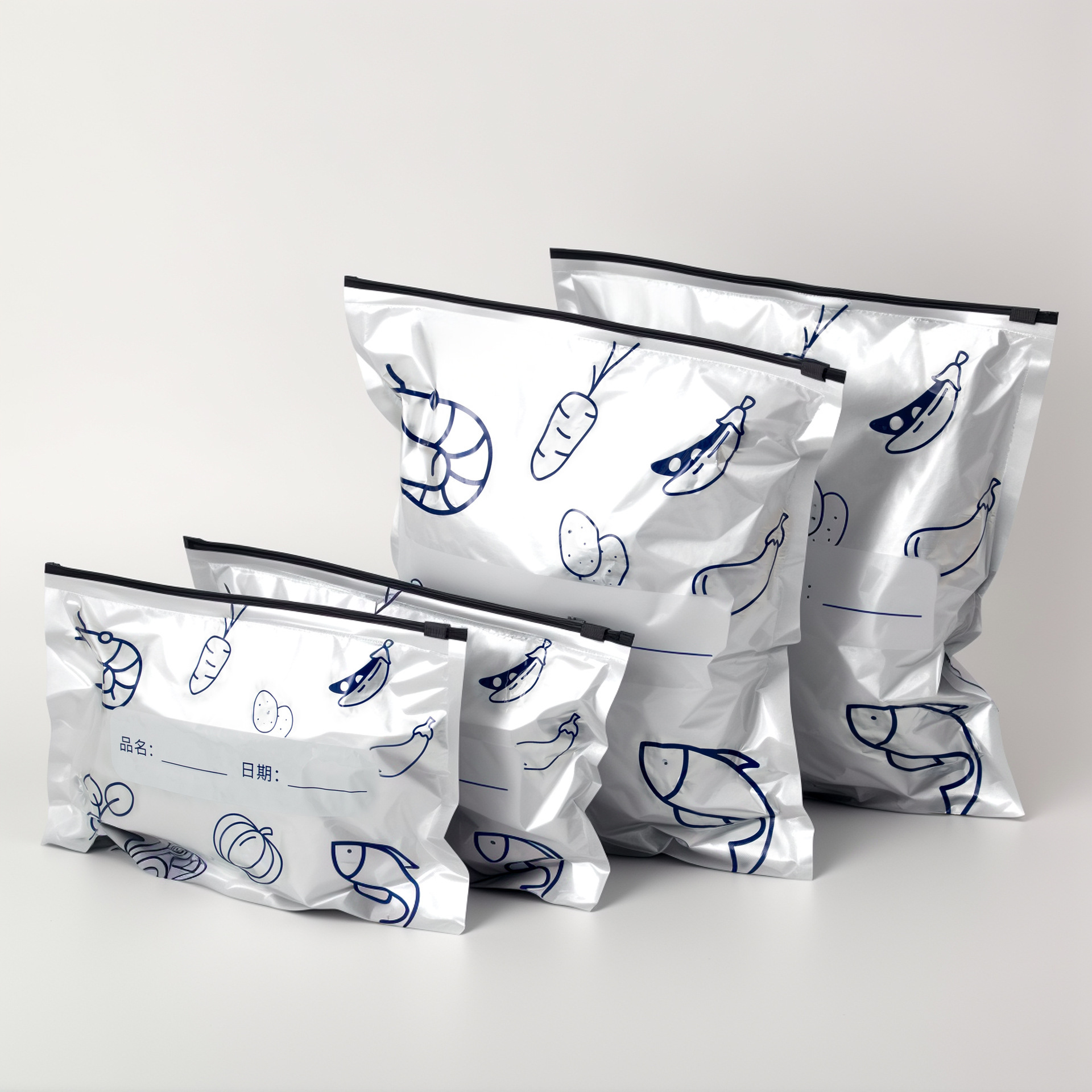 Food Storage Zipper - 10/30Pcs Aluminum Foil Antibacterial Self-Sealing Zipper