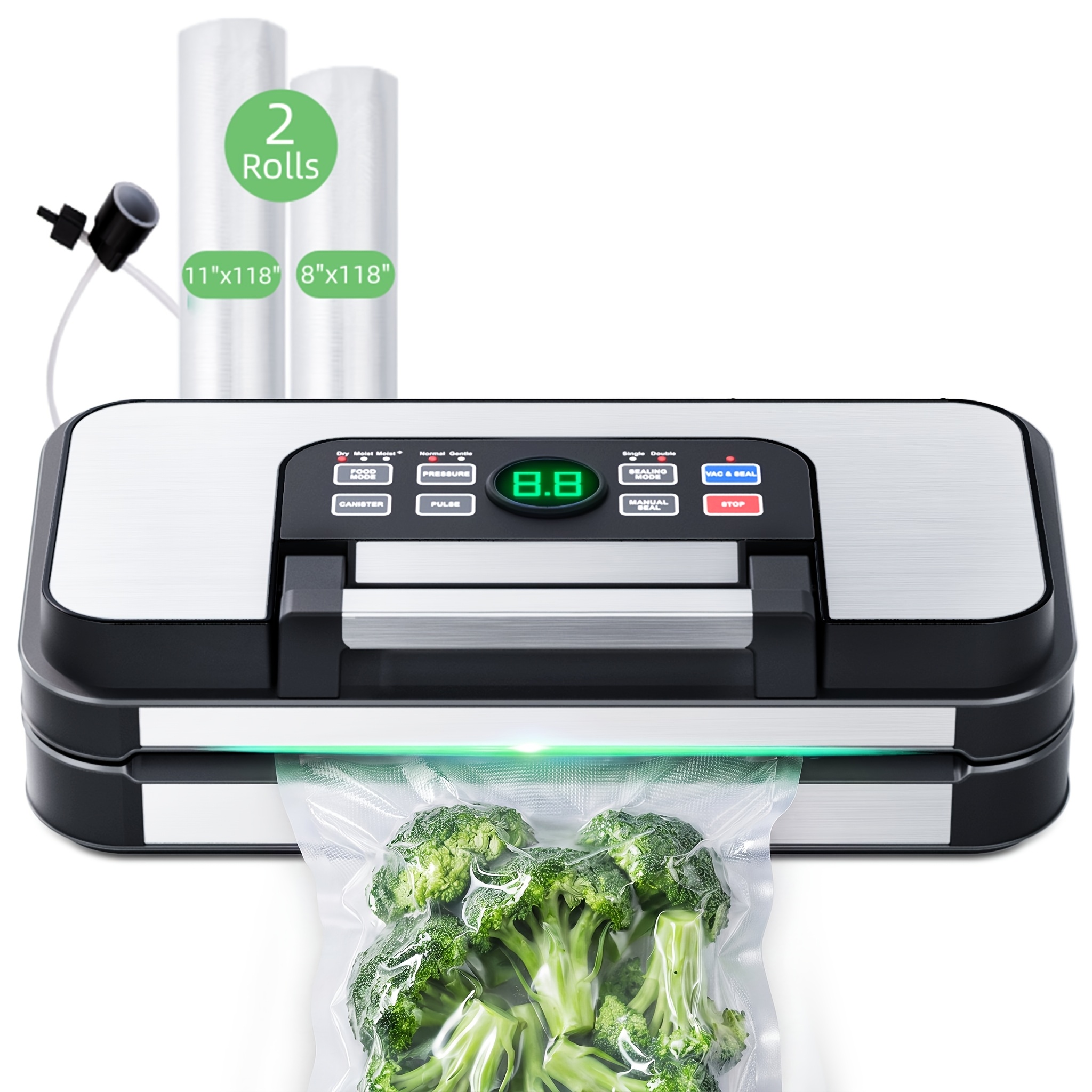 Food Storage Heat - Vacuum Sealer Machine, 95000 Pa Vacuum