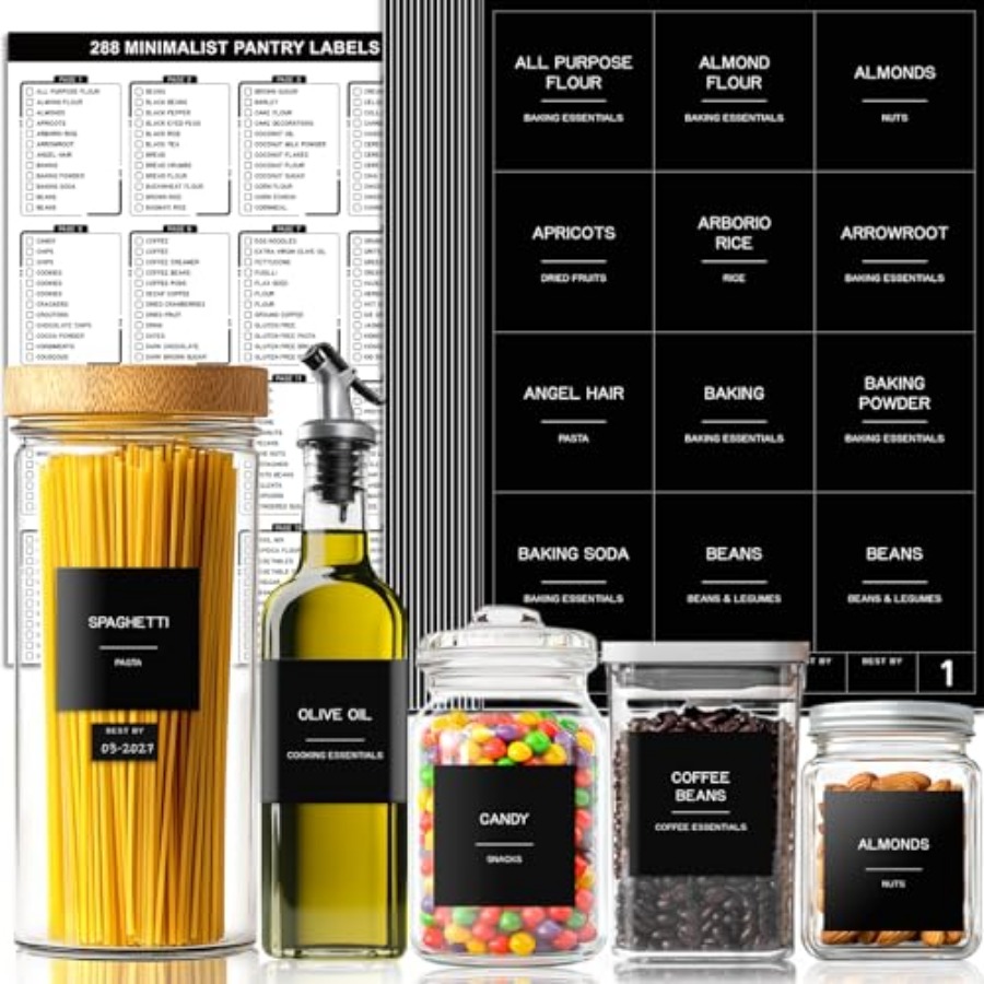 288 Pantry Labels for Food Con - Food Storage Jar Labels recensione e prezzo