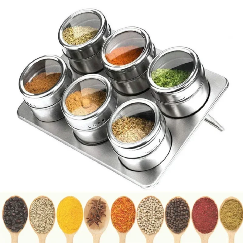 6/9 Piece Magnetic Spice Jars  - Herb Keeper Container recensione e prezzo