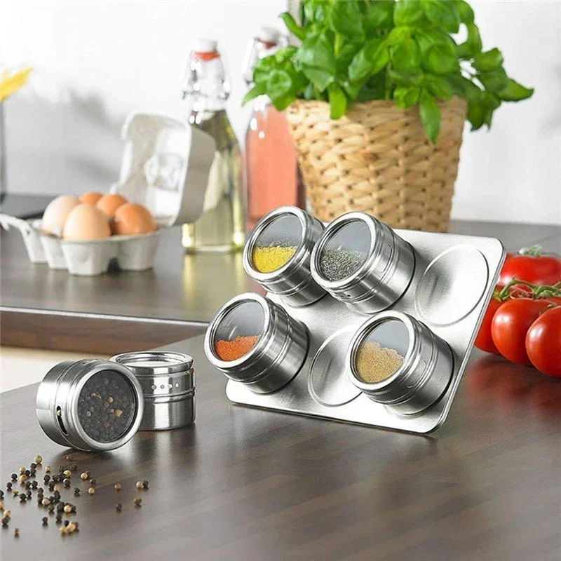 6/9 Piece Magnetic Spice Jars  - Herb Keeper Container recensione e prezzo
