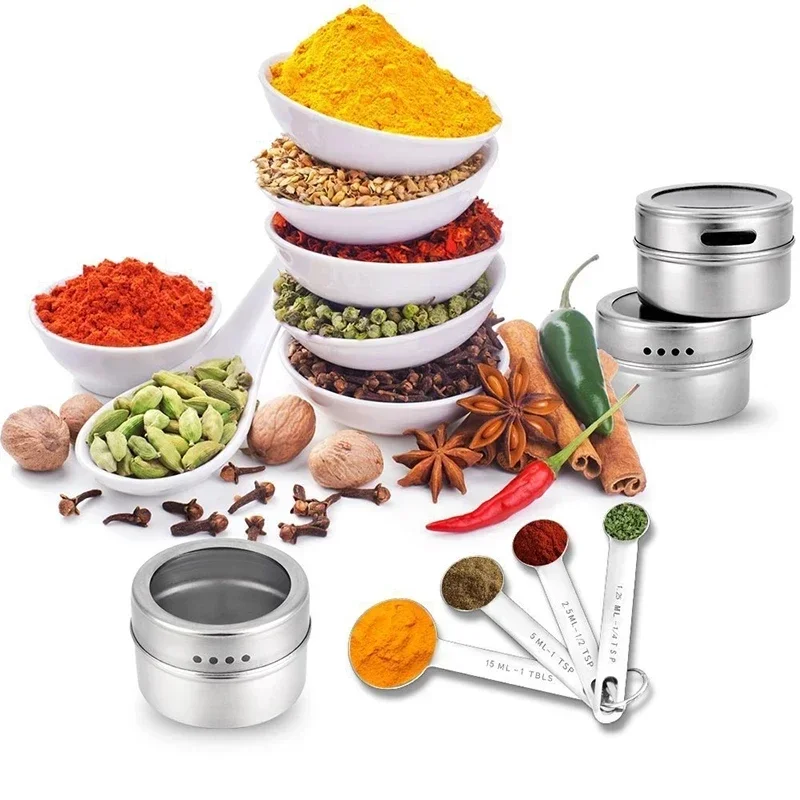 6/9 Piece Magnetic Spice Jars  - Herb Keeper Container recensione e prezzo