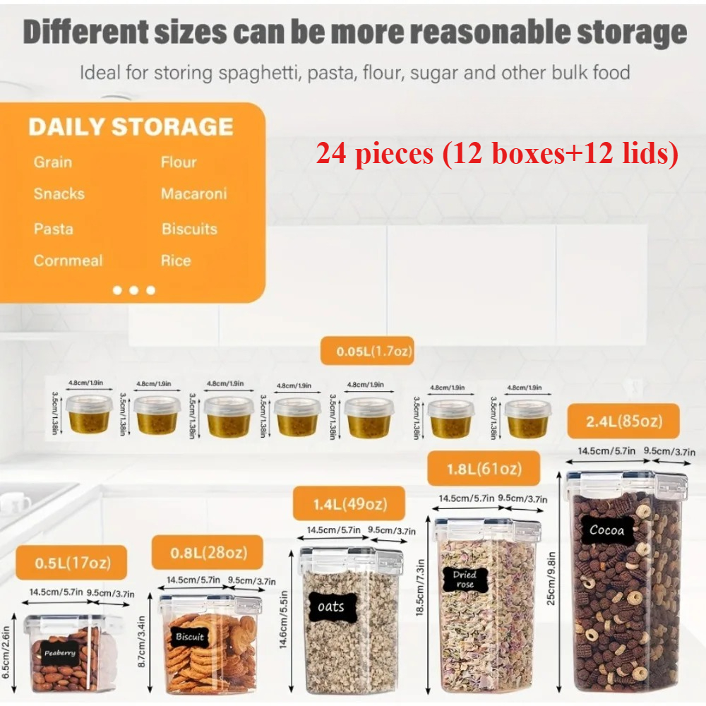 24Pcs Food Storage Containers  - Food Storage Cabinet recensione e prezzo
