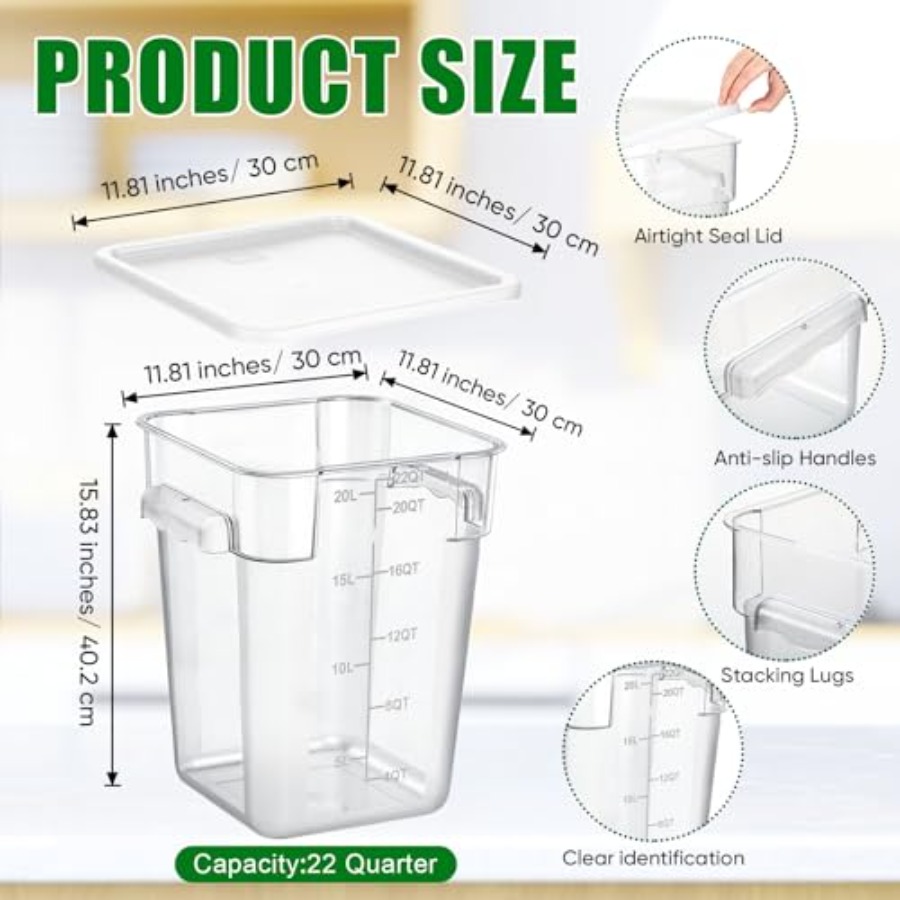 Commercial kitchen square food - Food Storage Square Containers recensione e prezzo
