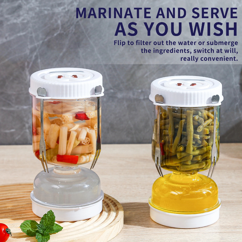 Pickles Jar with Lids Strainer - Food Storage With Dividers recensione e prezzo