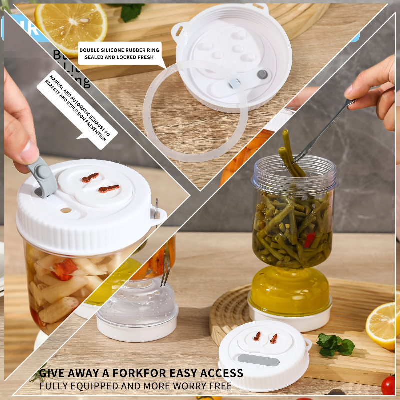 Pickles Jar with Lids Strainer - Food Storage With Dividers recensione e prezzo