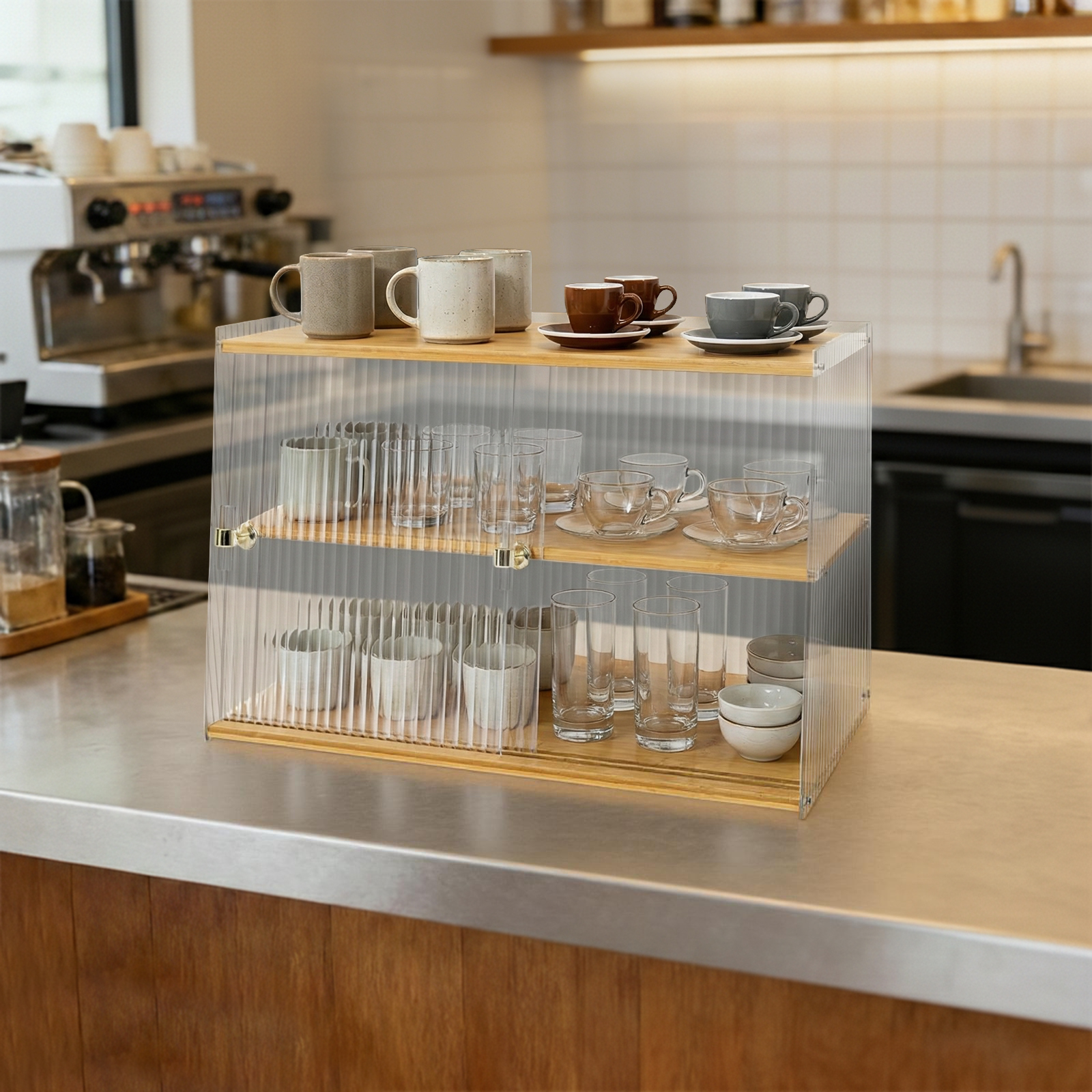 Cup Storage Rack, Bamboo Sideb - Food Storage Cabinet recensione e prezzo