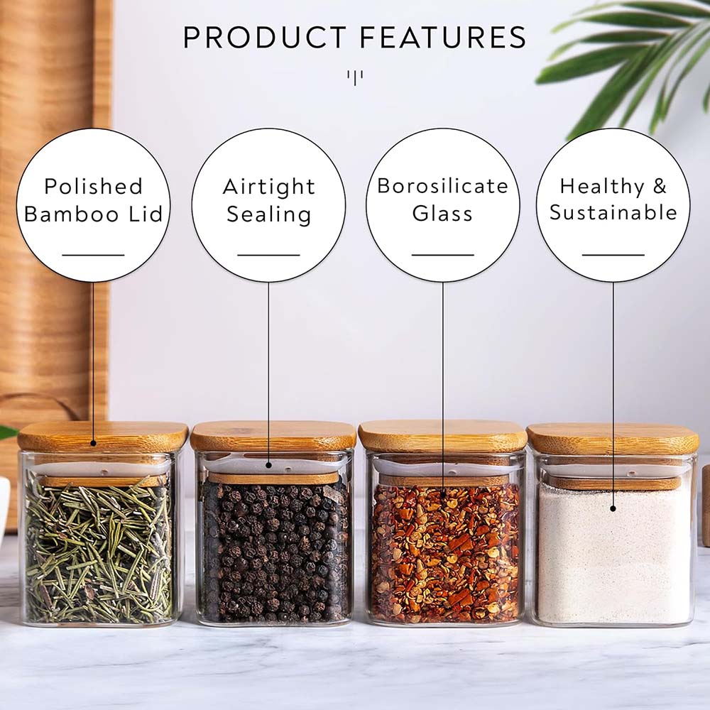 5oz Glass Jars Set with Spice  - Food Storage Jar Labels recensione e prezzo