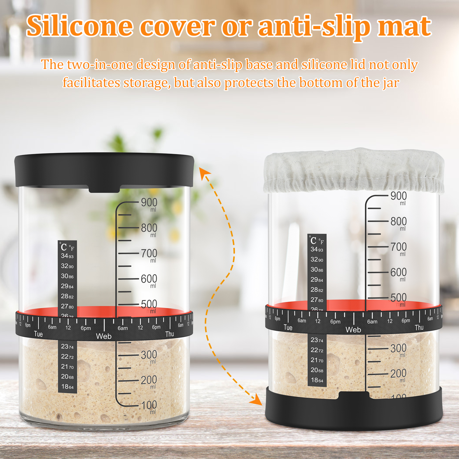 Sourdough Starter Jar 900ml St - Food Storage Glass Box recensione e prezzo