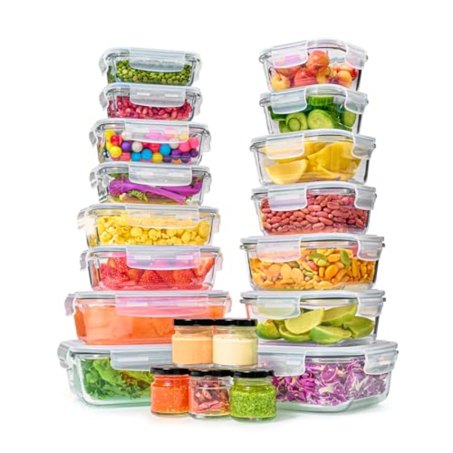 40pc Set Glass Food Storage Co - Food Storage Glass Set recensione e prezzo