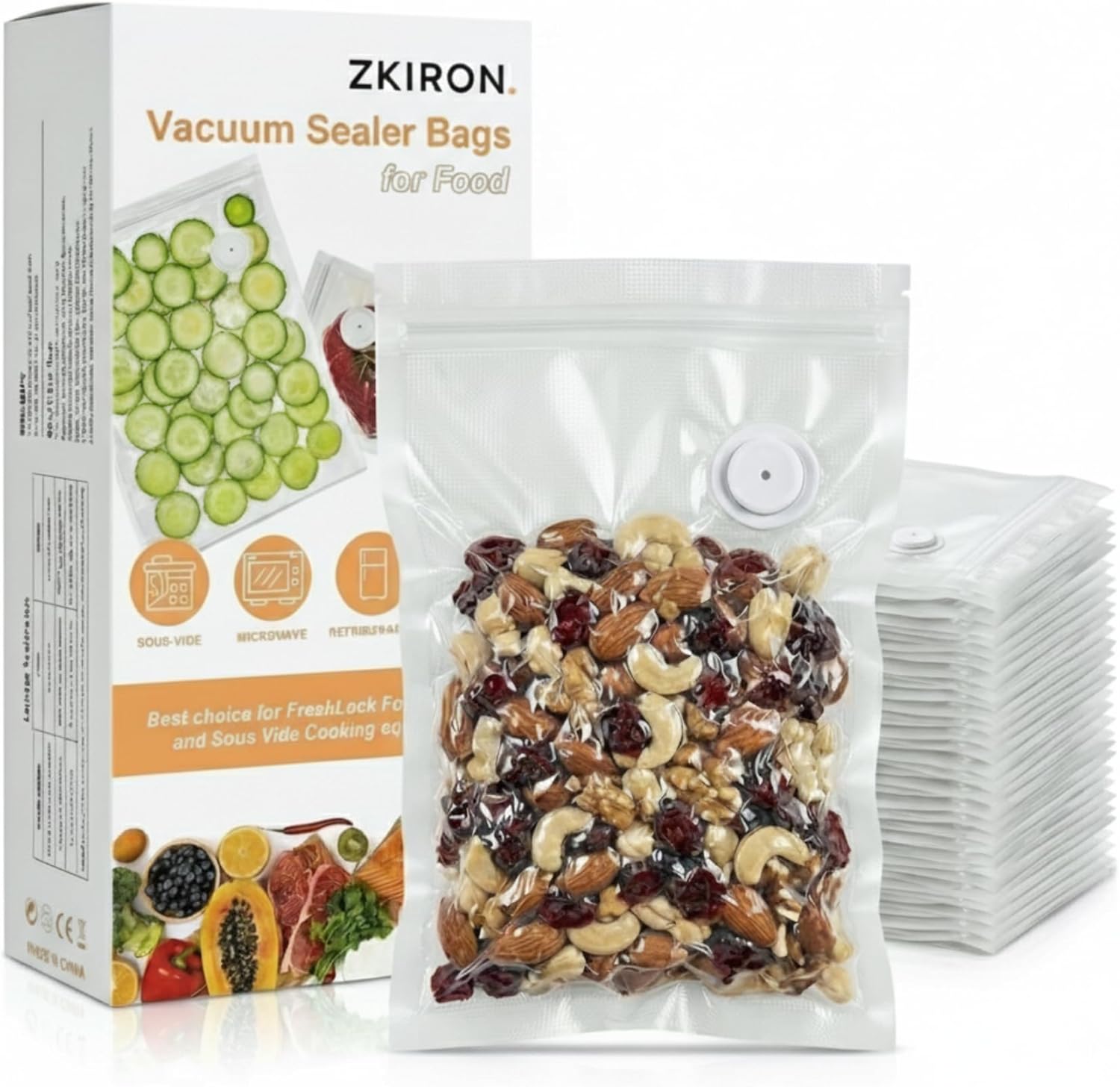 Reusable Vacuum Sealer Bags, 2 - Food Storage Zipper recensione e prezzo