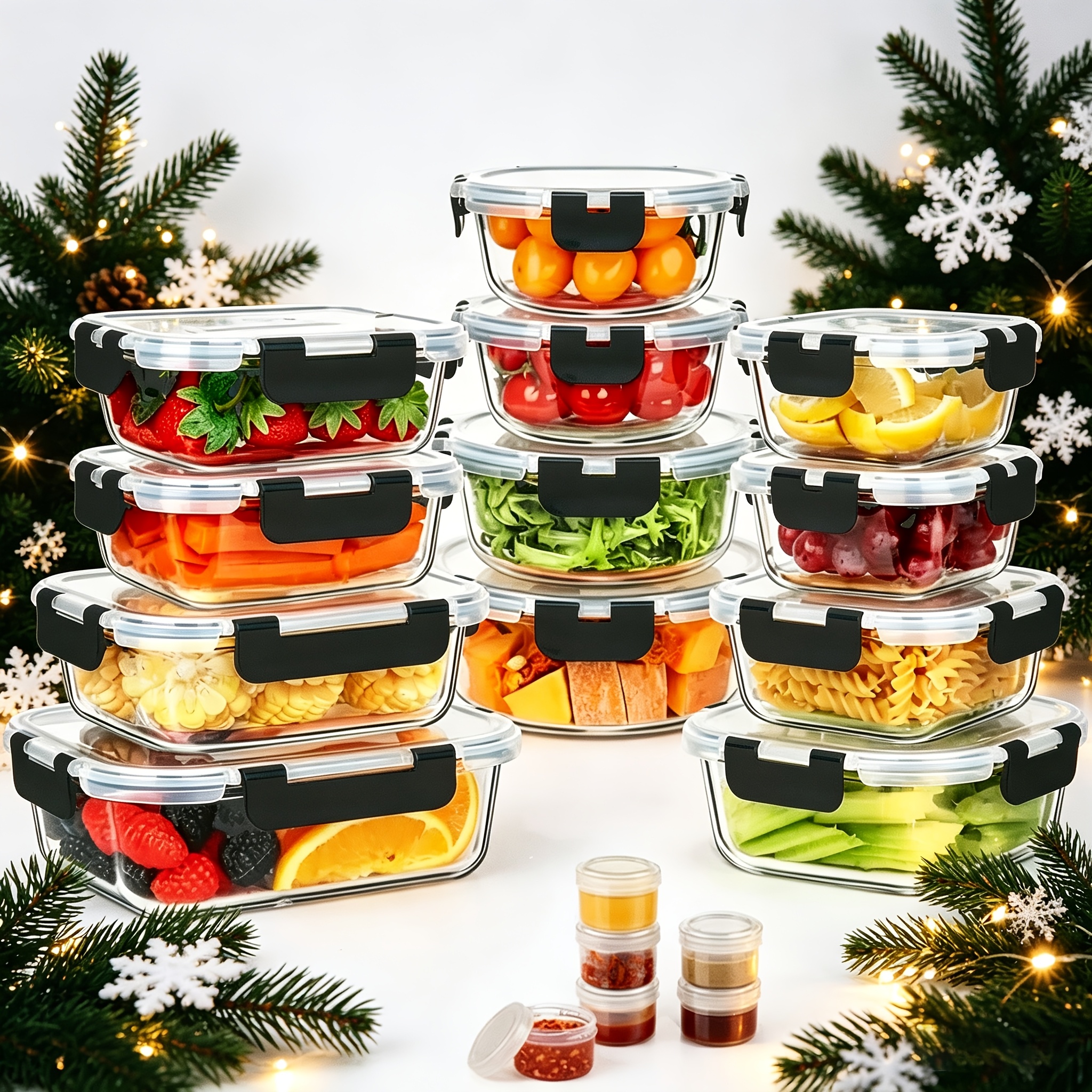 17pcs Glass Food Storage Conta - Food Storage Square Containers recensione e prezzo