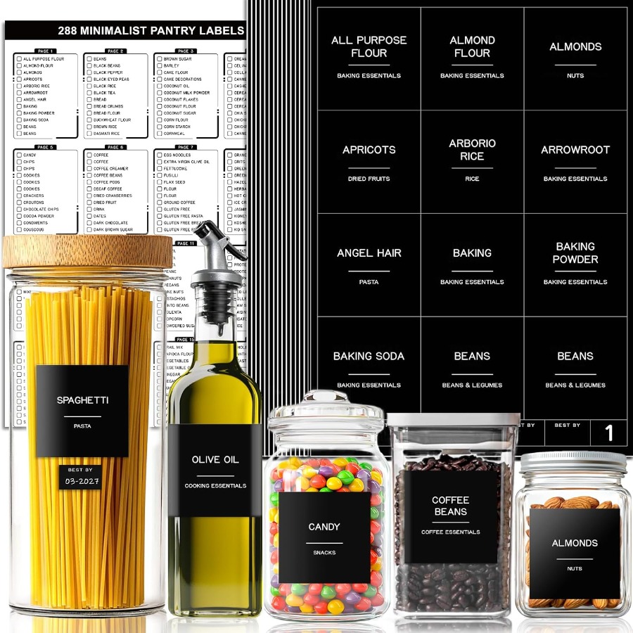 288 Pantry Labels for Food Con - Food Storage Jar Labels recensione e prezzo
