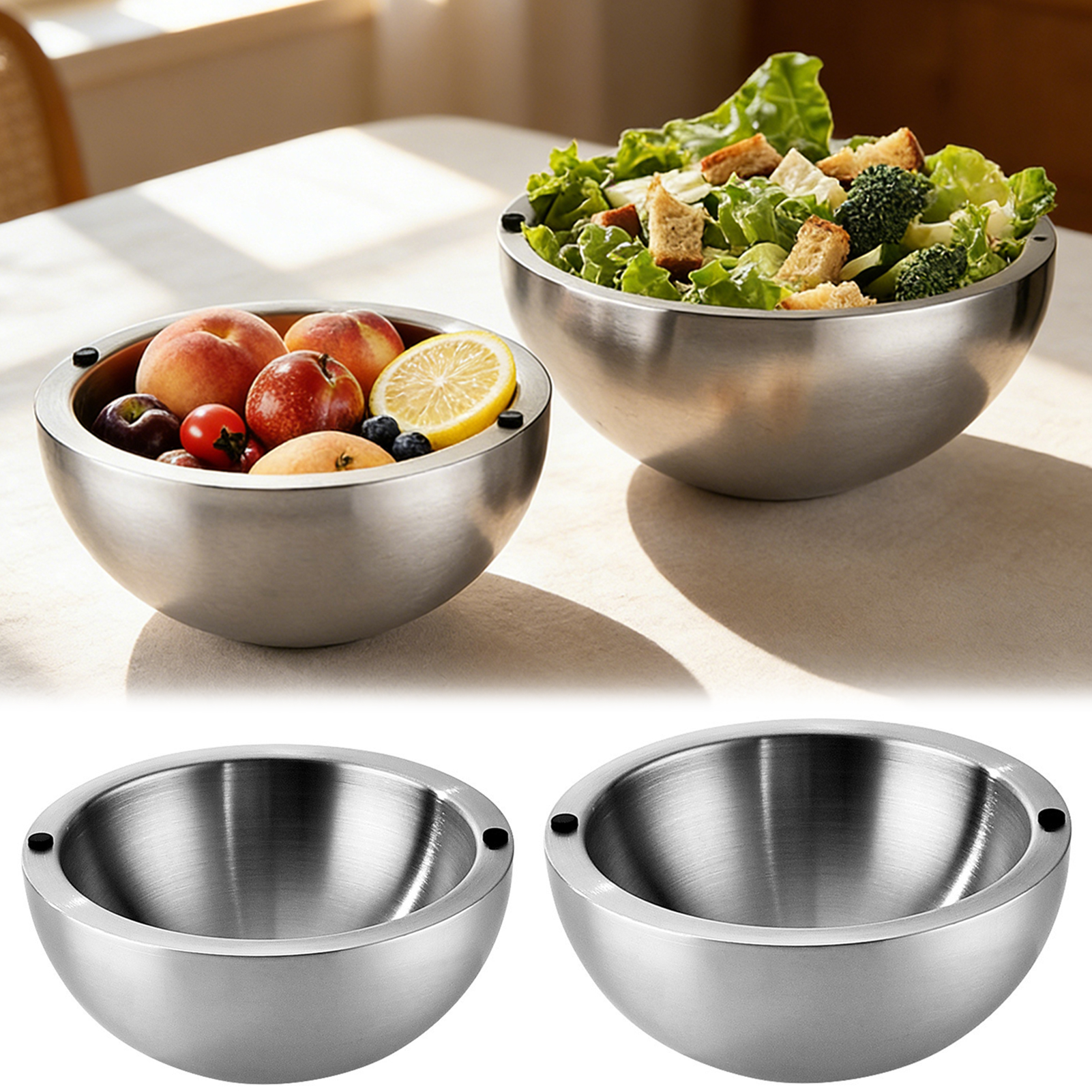 304 Thickened Salad Mixing Bow - Food Storage Heat recensione e prezzo