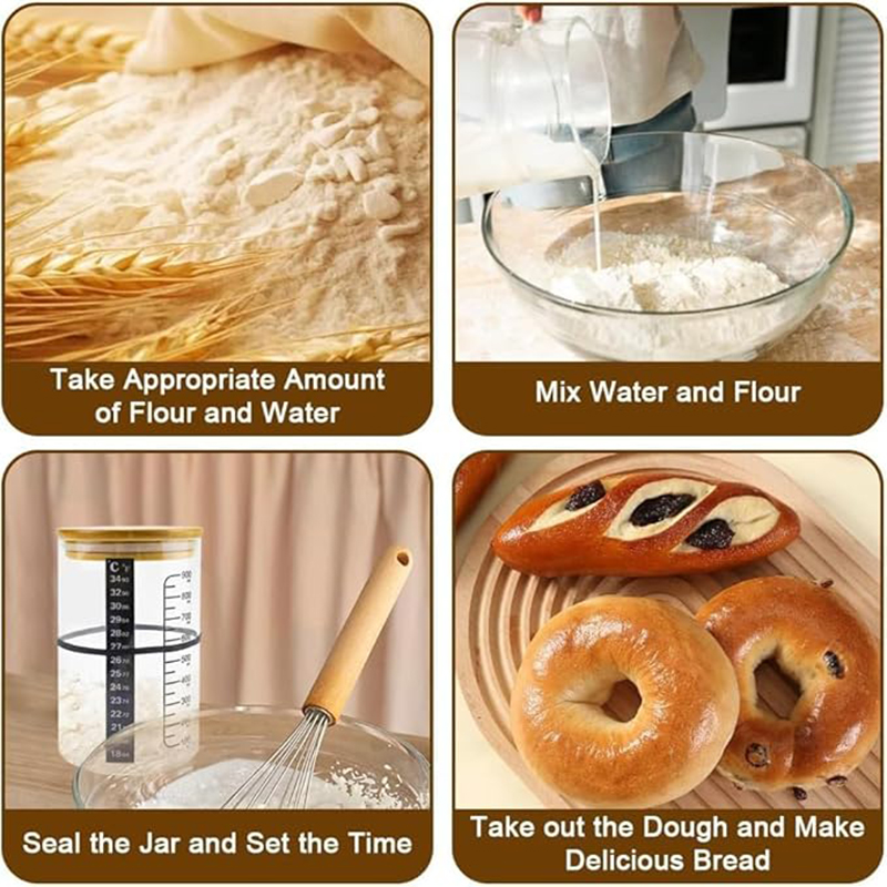 Sourdough Starter Jar Kit Sour - Food Storage Glass Box recensione e prezzo