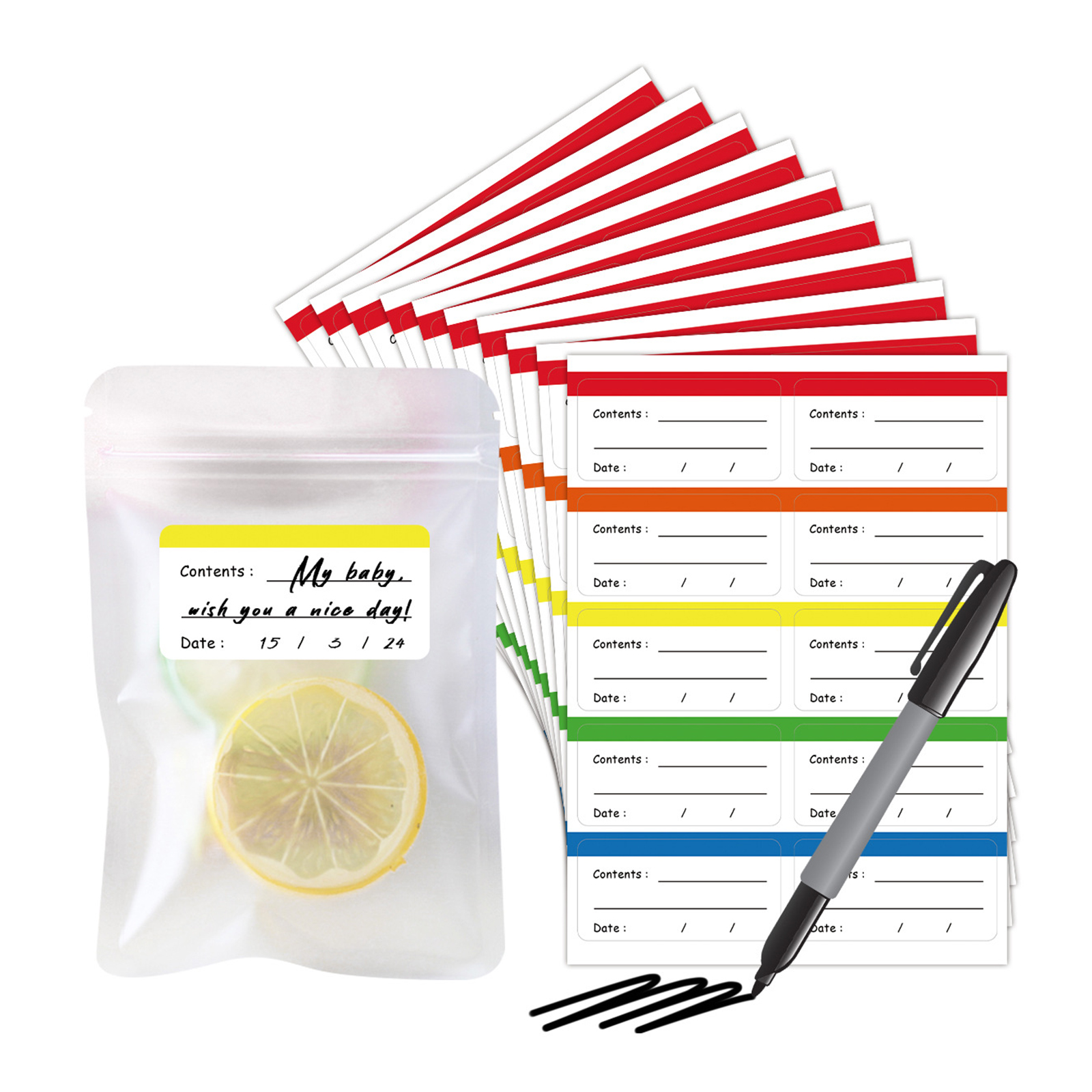 100pcs 6*3cm Removable Freezer - Food Storage Jar Labels recensione e prezzo
