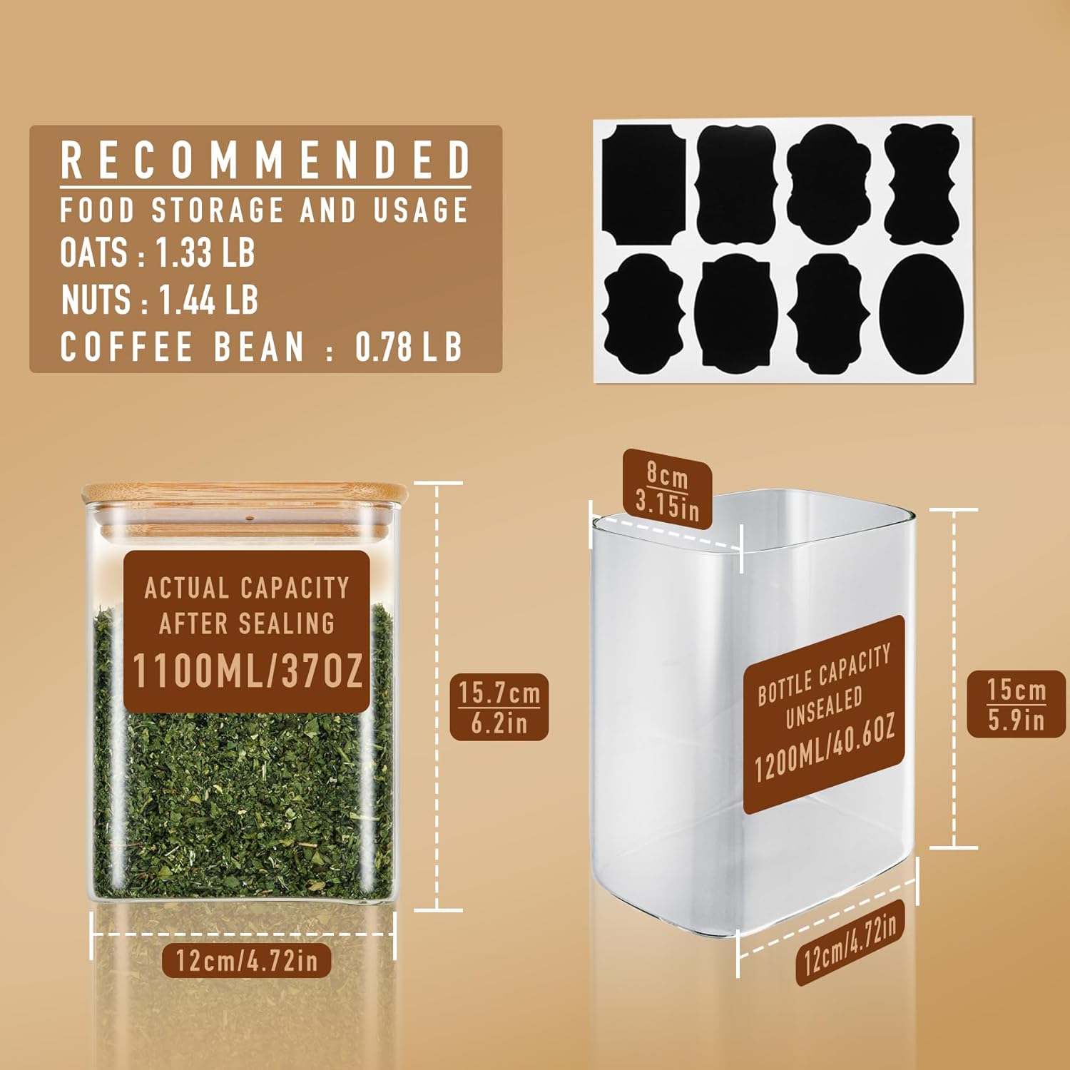 37oz Rectangle Airtight Glass  - Food Storage Glass Set recensione e prezzo
