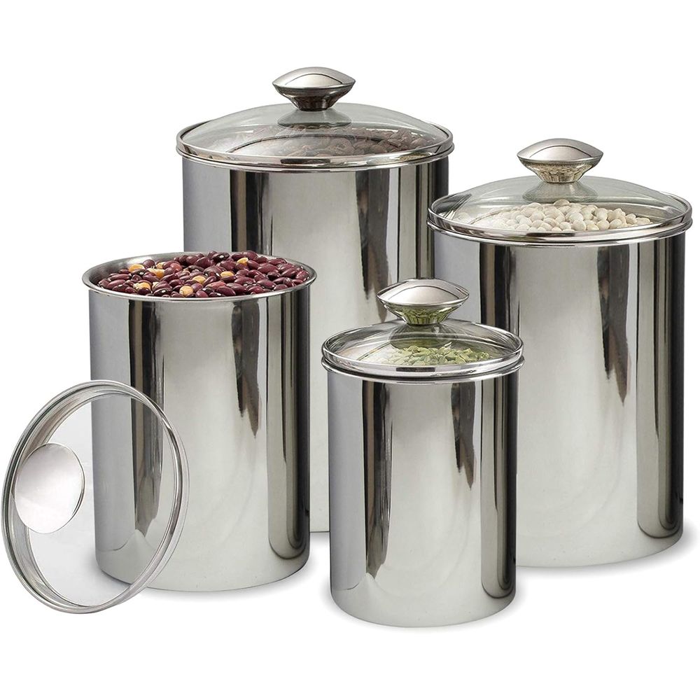 4-Piece Stainless Steel Food S - Food Storage Glass Set recensione e prezzo