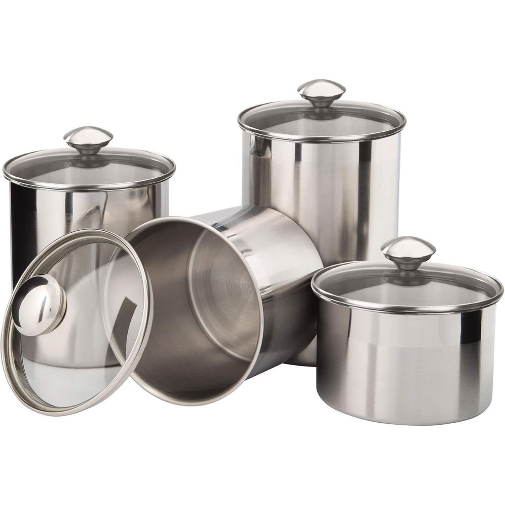 4-Piece Stainless Steel Food S - Food Storage Glass Set recensione e prezzo
