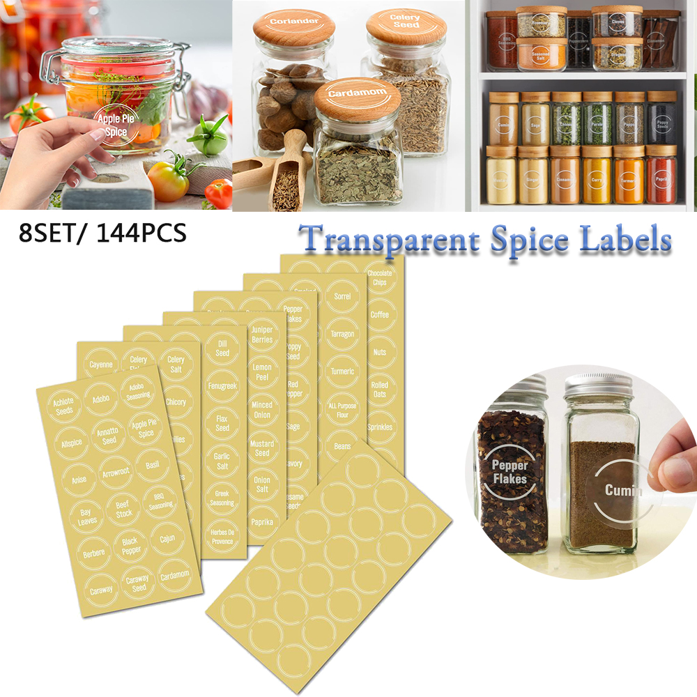 144 Pcs/set Transparent Spice  - Food Storage Jar Labels recensione e prezzo
