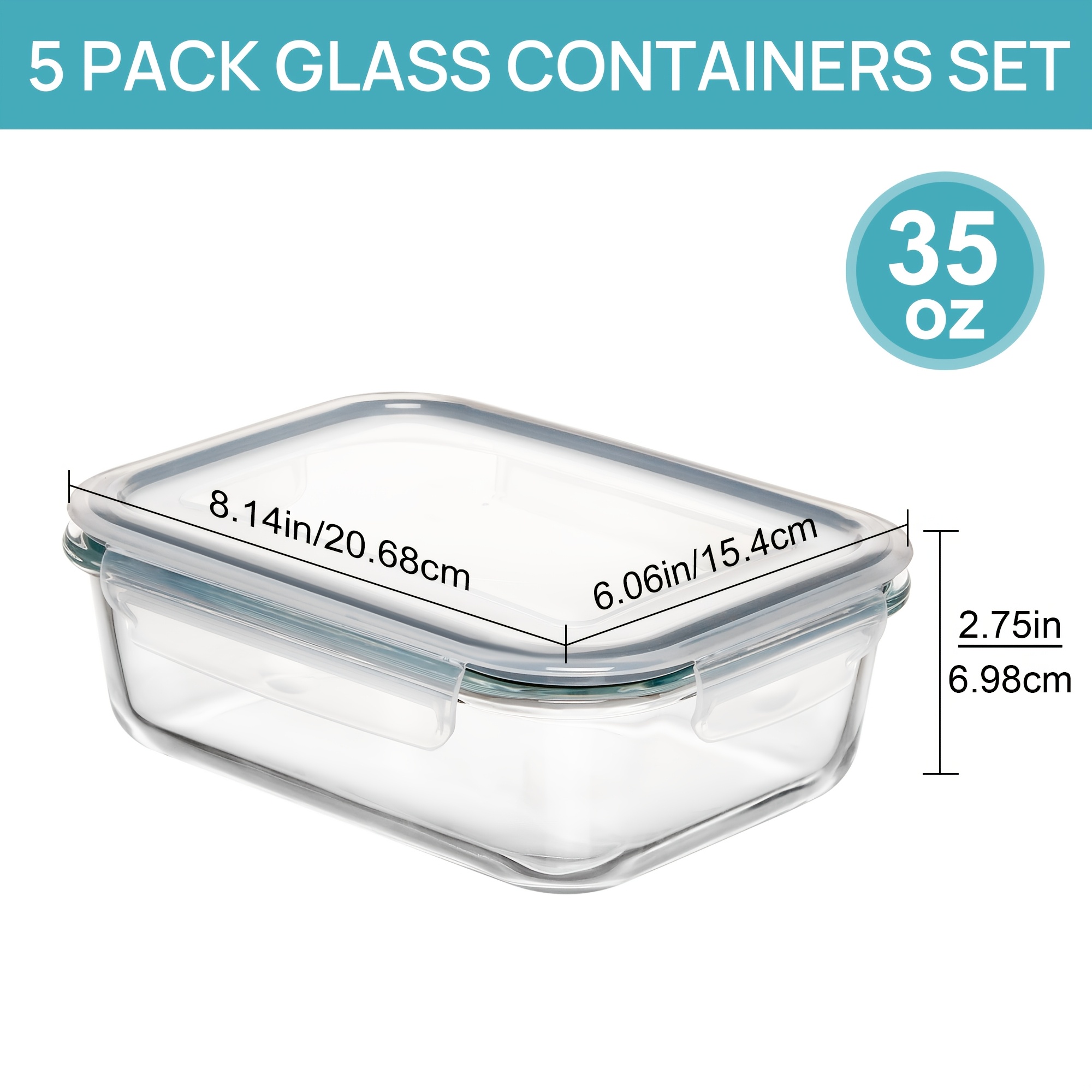 Vtopmart 5 Pack 35oz Glass Foo - Food Storage Glass Set recensione e prezzo