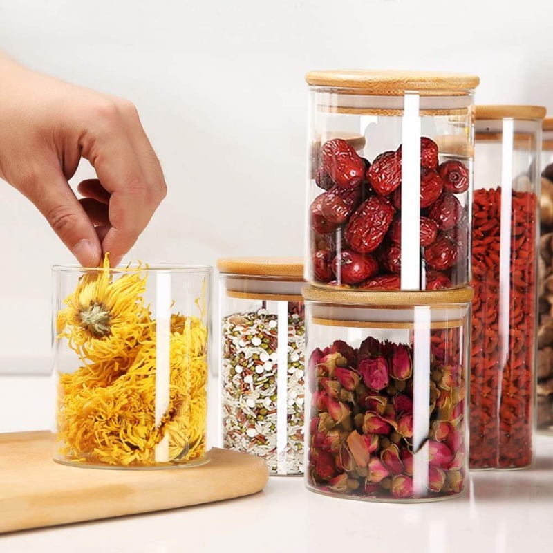12 Glass Jars Set with Bamboo  - Food Storage Jar Labels recensione e prezzo