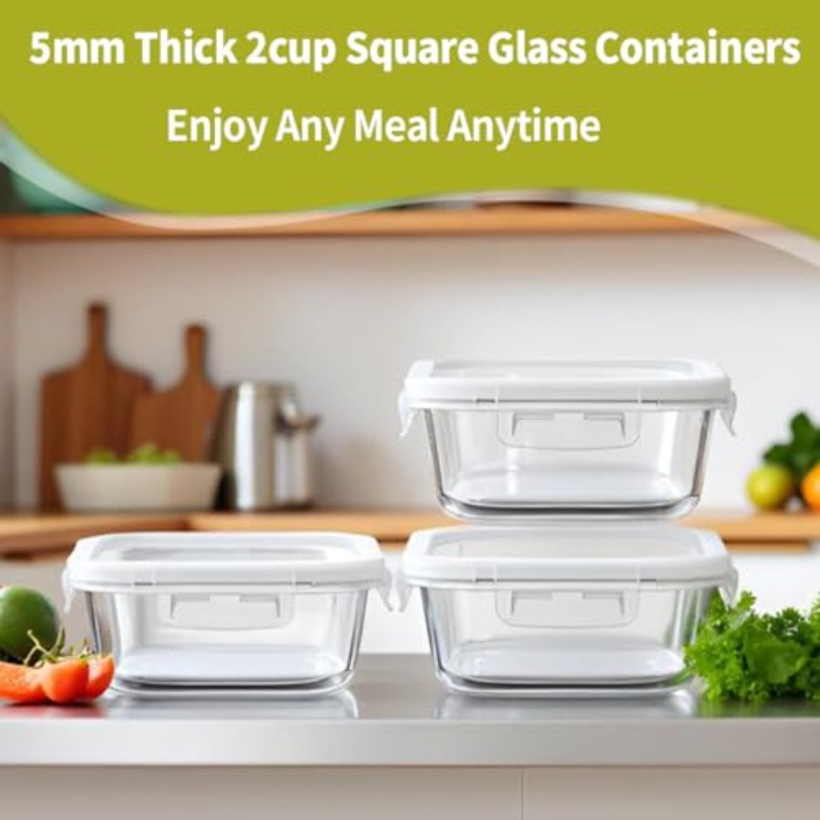 16oz Square Glass Food Storage - Food Storage Square Containers recensione e prezzo