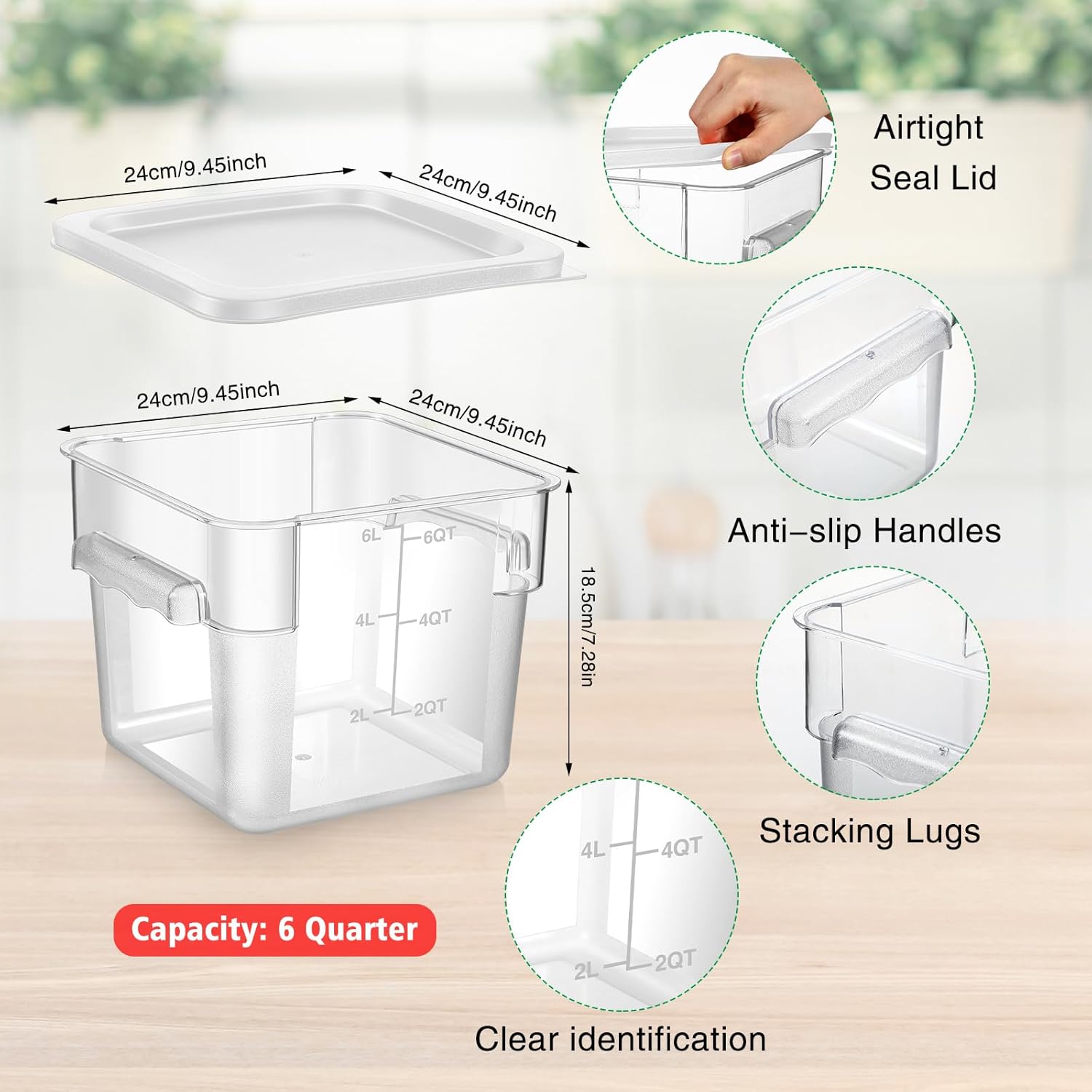 2 Pieces Square Food Storage C - Food Storage Square Containers recensione e prezzo