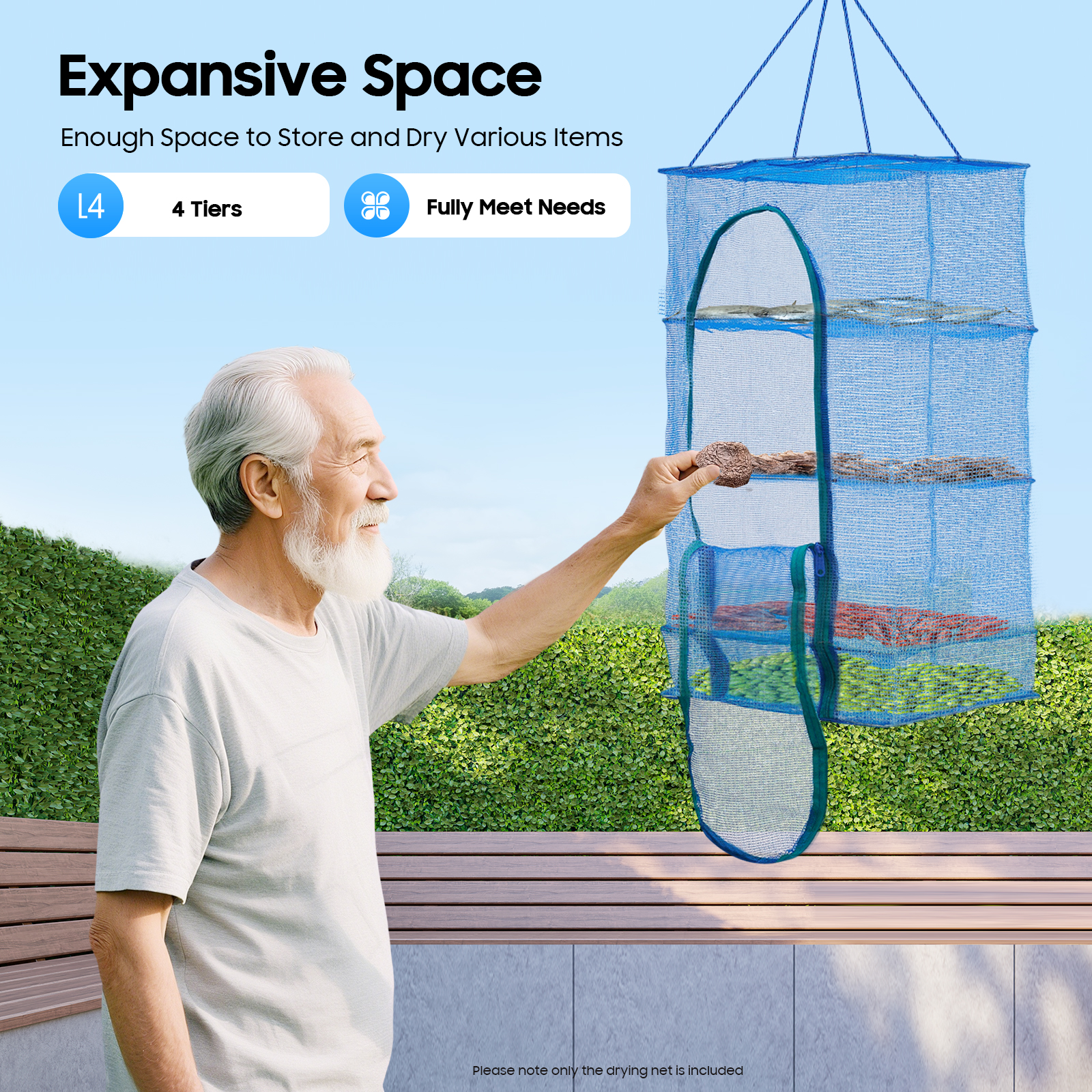 4-Tier Hanging Drying Net Rack - Food Storage Net recensione e prezzo