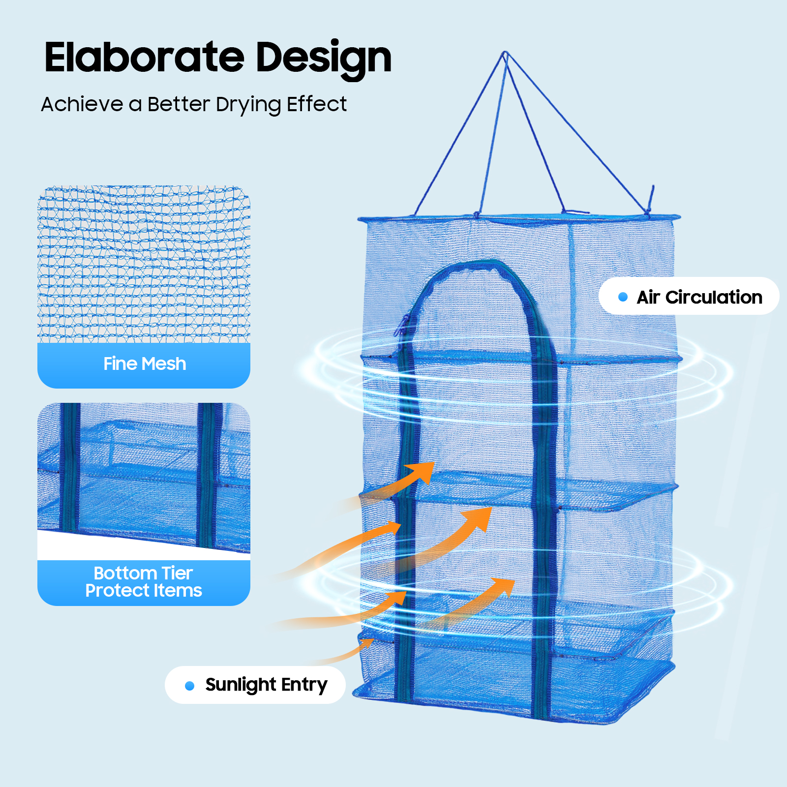 4-Tier Hanging Drying Net Rack - Food Storage Net recensione e prezzo