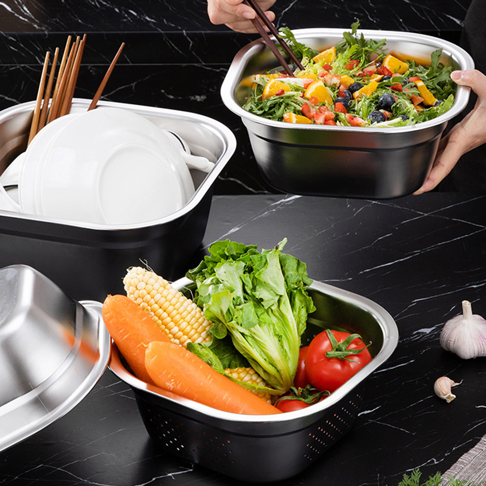 Stainless Steel Square Basin V - Food Storage Heat recensione e prezzo