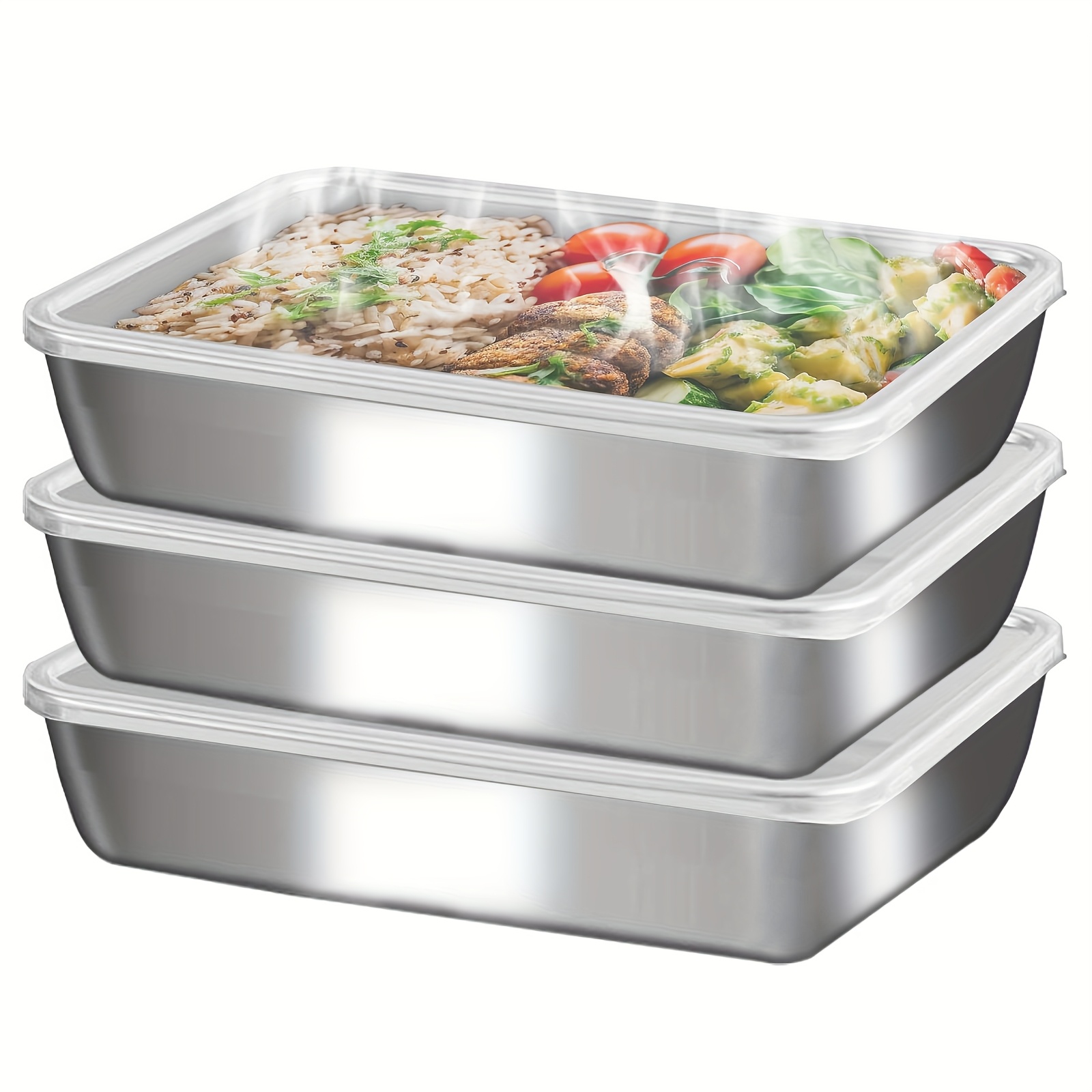 3pcs Stainless Steel Food Cont - Food Storage Heat recensione e prezzo