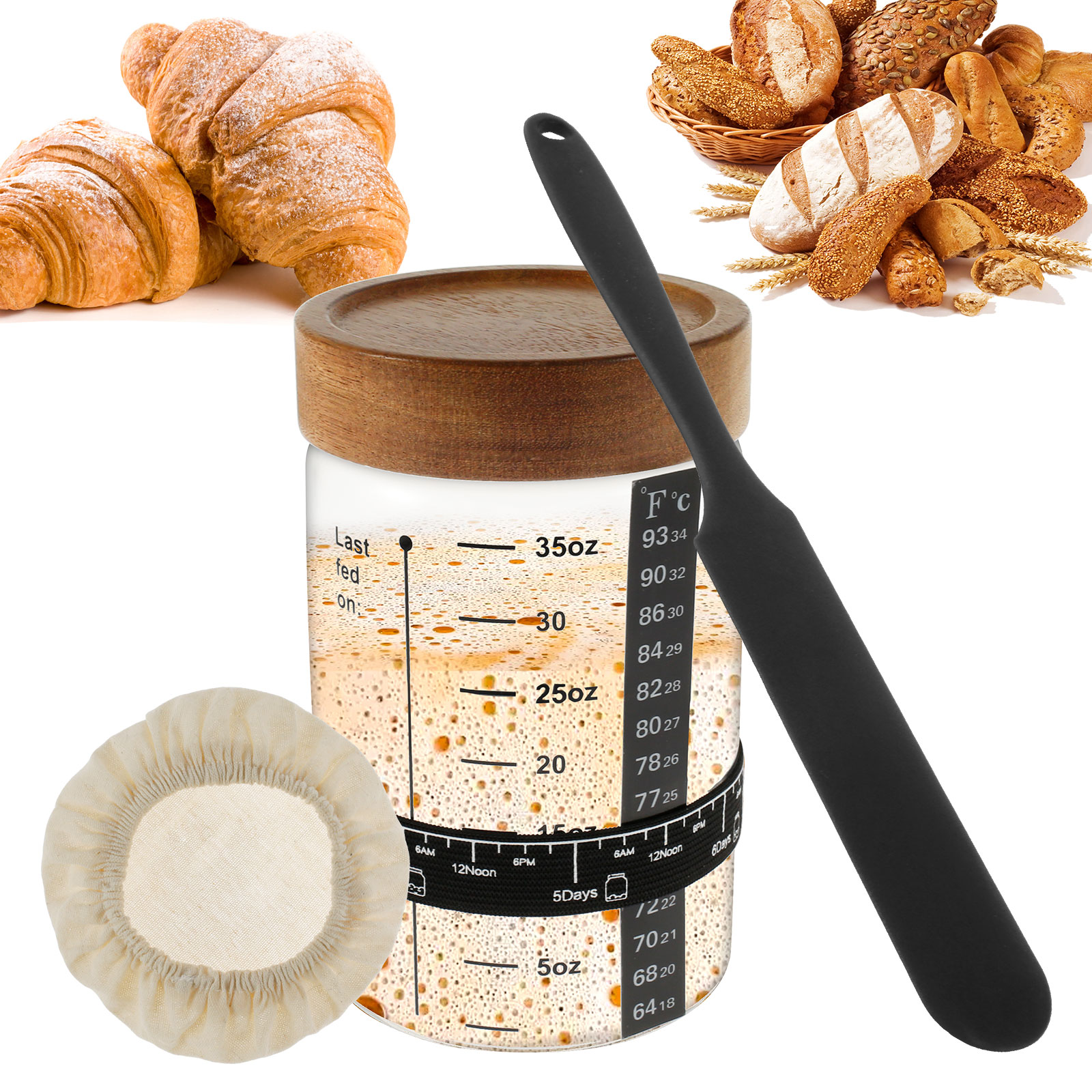 Sourdough Starter Jar Kit 1000 - Food Storage Glass Box recensione e prezzo