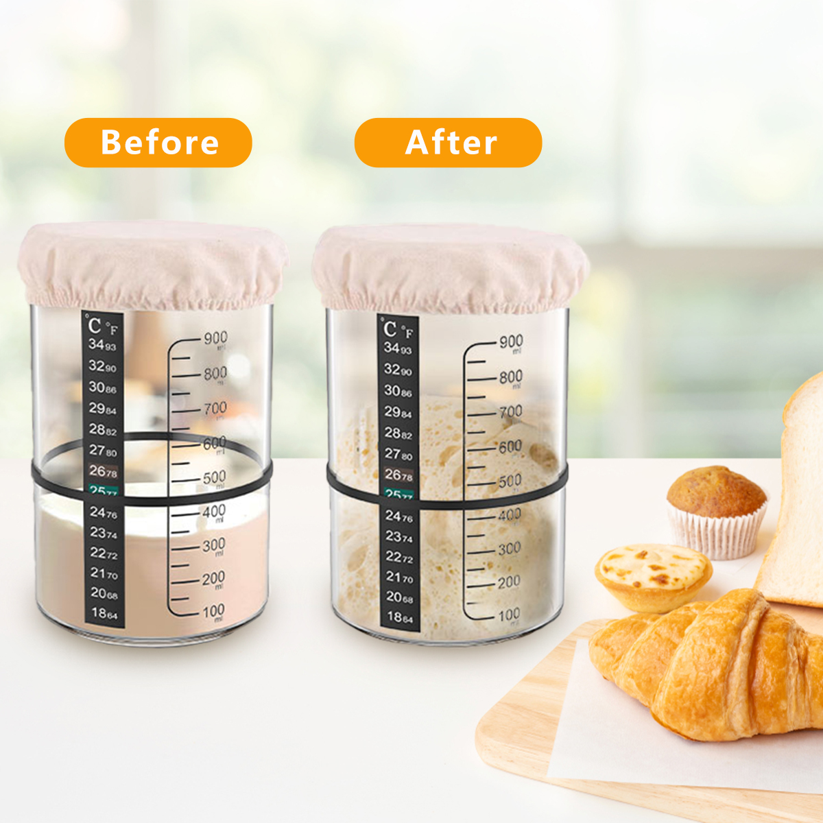 Sourdough Starter Jar Kit 1000 - Food Storage Glass Box recensione e prezzo