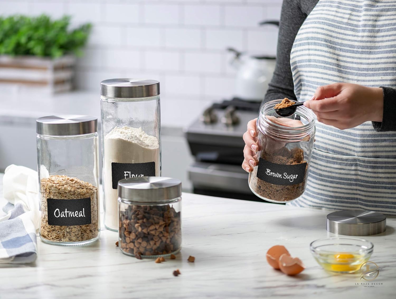 4pc Canister Sets for Kitchen  - Food Storage Glass Set recensione e prezzo
