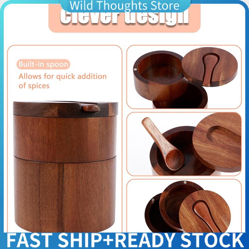 Wooden Salt Shaker, 2-Tier Spi - Herb Keeper Container recensione e prezzo