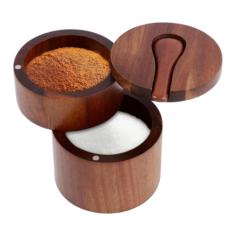 Wooden Salt Shaker, 2-Tier Spi - Herb Keeper Container recensione e prezzo