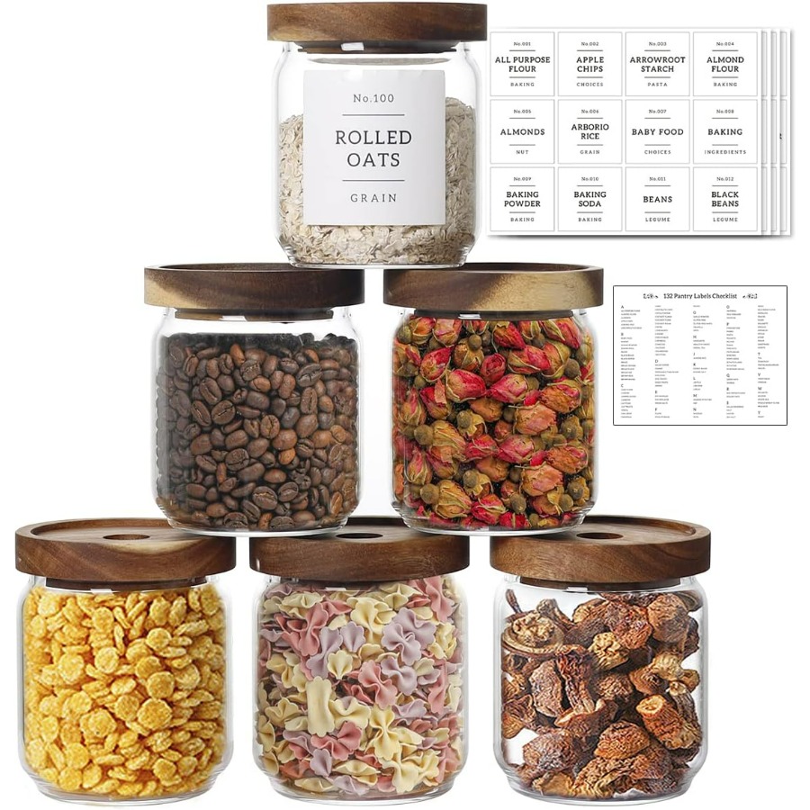 16 OZ Stackable Glass Food Sto - Food Storage Jar Labels recensione e prezzo