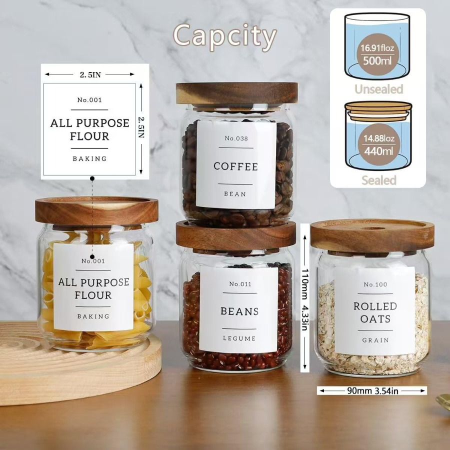 16 OZ Stackable Glass Food Sto - Food Storage Jar Labels recensione e prezzo